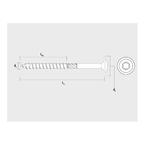 Vis pour construction en bois Bmax 8x100/52 tête large TX 40 zinguée (50 ) Celo