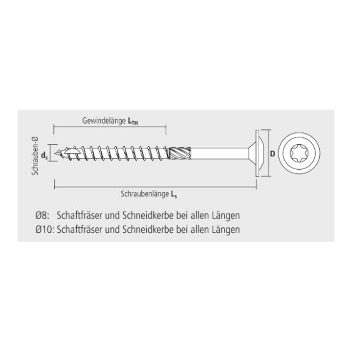 CELO Vis à bois BMax tête disque bleu, tête fraisée compatible