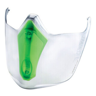 Visière UNIVET 6x3 PC support: fumée/vert, teintée avec système d'aération réglable