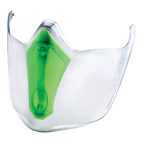 Visière UNIVET 6x3 PC support: fumée/vert, teintée avec système d'aération réglable
