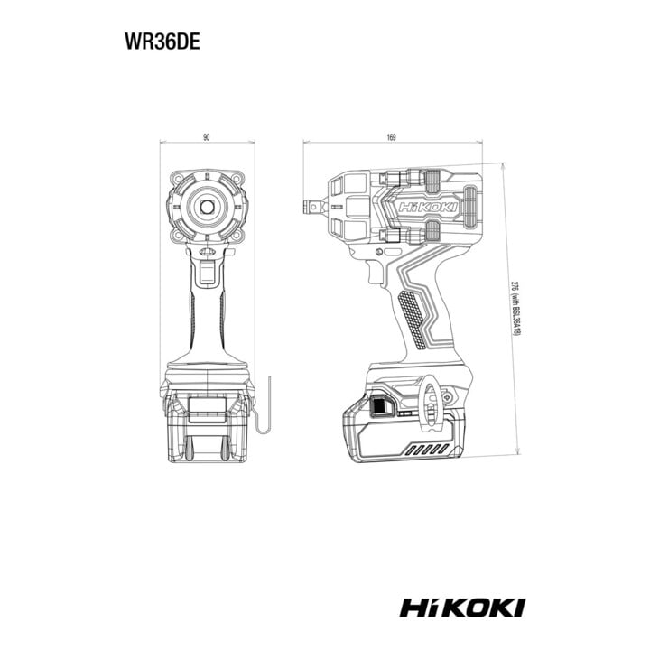 Visseuse à choc sans fil HiKOKI (1/2") 36V WR36DE Basic (HSC II)