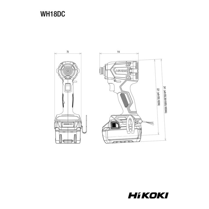 Visseuse à choc sans fil HiKOKI (1/4") 18V WH18DC Basic