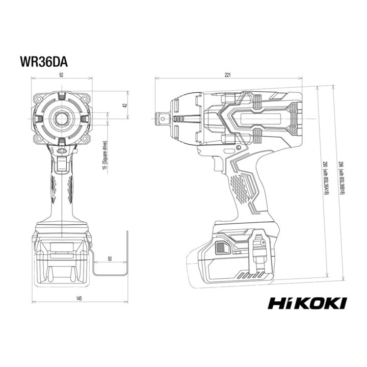 Visseuse à choc sans fil HiKOKI (3/4") 36V WR36DA Basic (HSC III)