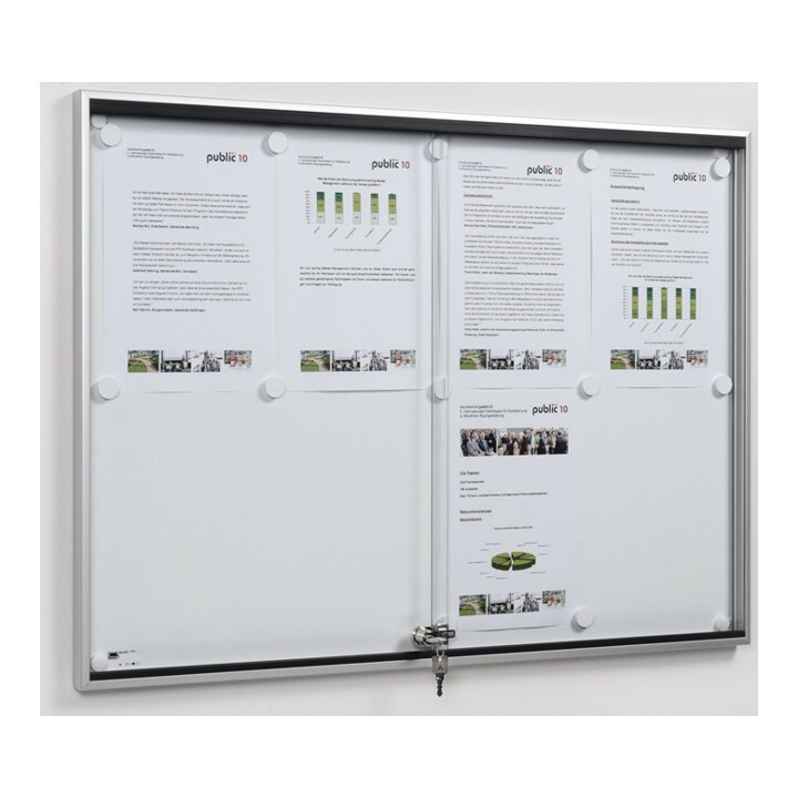 Vitrine de porte coulissante 8 x DIN A4 B920xH674mm cadre rectangulaire p. l'int