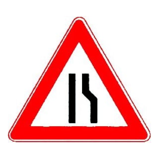 VKZ.121-10 Dreieck 900mm verengte Fahrbahn rechts RAL-Gütezeichen Folie RA1