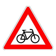 VKZ.138-10 Triangle 900 mm Cyclistes traversent (droite) Film RAL qualité RA2