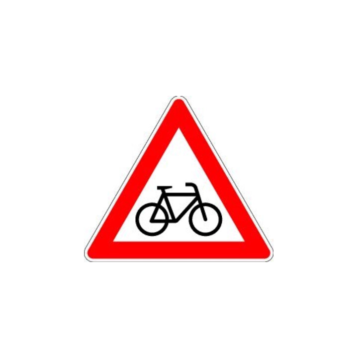 VKZ.138-10 Triangle 900 mm Cyclistes traversent (droite) Film RAL qualité RA2