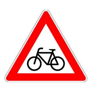 VKZ.138-20 Dreieck 900mm Radfahrer kreuzen(links) RAL-Gütezeichen Folie RA1