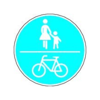 VKZ.240 Rond 600 mm voie piétons et cyclistes commune RAL-label film RA1