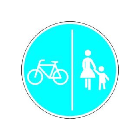 VKZ.241-30 Ronde 600mm voie séparée roue et piéton RAL label qualité film RA1