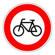 VKZ.254 Rond 600mm Interdiction aux cyclistes RAL-Marque de qualité Film RA1