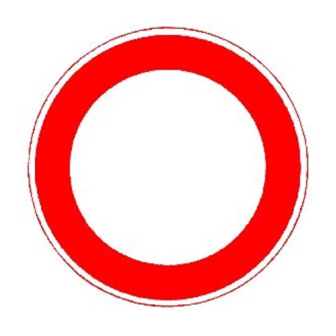 VKZ.254 Rond 600mm Interdiction aux cyclistes RAL-Marque de qualité Film RA1
