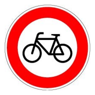 VKZ.254 Ronde 600mm Verbot für Radfahrer RAL-Gütezeichen Folie RA1