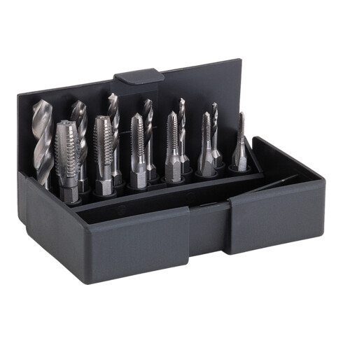 VÖLKEL Bit-Satz Einschnittgewindebohrer M3-M10 + Spiralbohrer + Bit-Halter