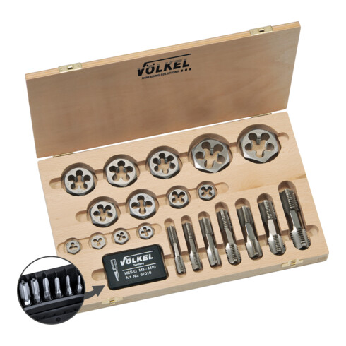 VÖLKEL Gewindeschneidsatz G1/8"-1." VÖLKEL