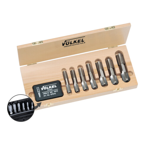 VÖLKEL Handgewindebohrersatz HexTap G1/8-1 Zoll HSSG ISO2 (6H)