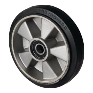 Volant caoutch.plein L.moyeu 43 mm l.roue 50 mm D.roue 200 mm