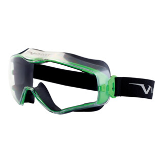 Vollsichtbrille 6x3 EN 166,EN 170 Rahmen gunmetallic/grün,Scheibe klar PC