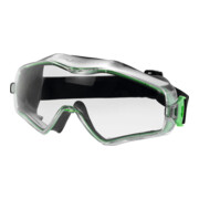 Vollsichtbrille 6x3 EN 166,EN 170 Rahmen gunmetallic/grün,Scheibe klar PC