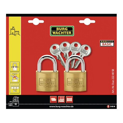 Burg-Wächter Vorhangschloss-Set Trio 222/30 SB
