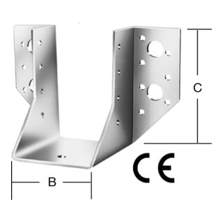 VORMANN Balkenschuhe außen 60 mm x 100 mm x 2 mm Stahl sendzimirverzinkt