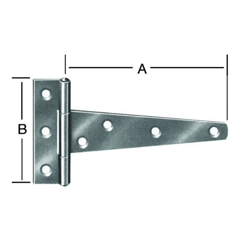 VORMANN Bande T roulée, L 146 mm avec goupille rivetée, acier zingué
