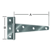 VORMANN Bande T roulée, L 146 mm avec goupille rivetée, acier zingué