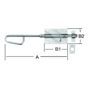 Vormann Bolzen-Stangenriegel STA blau verz.L.400mm B.100mm Bolzen-D. 16mm