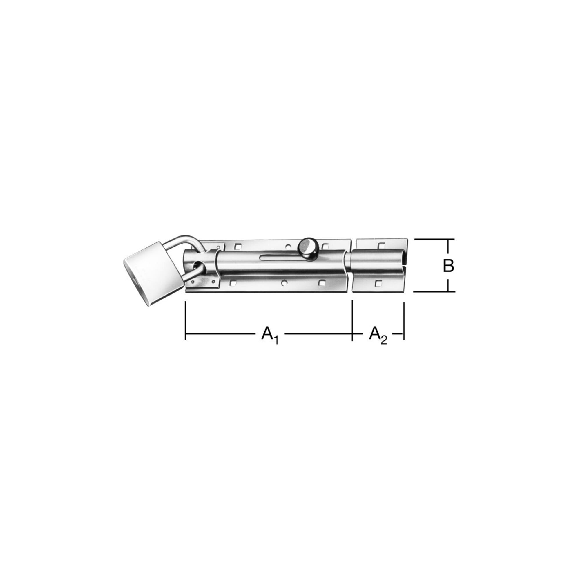 VORMANN BolzenSchlossrieg L 170mm mit Schlaufe, gerade Edelstahl rostfrei