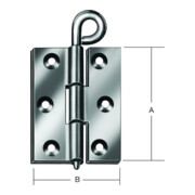 VORMANN Charnière à coulisse B60xH60mm brut martelé