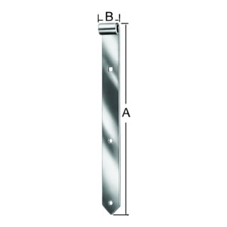 VORMANN Charnière à platine semi-lourde pour axe 13 mm, 600 mm acier, zingué