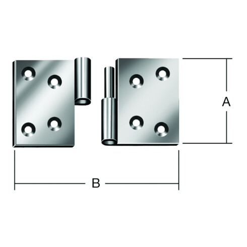 VORMANN Charnière de levage B100xH70mm, galvanisée roulée