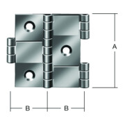 VORMANN Charnière de paravent L25xH50mm en laiton vieilli