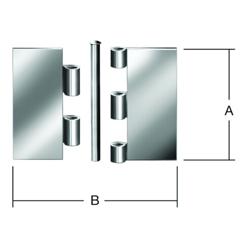 VORMANN Charnière de porte angulaire B63xH63mm, inox roulé, inoxydable