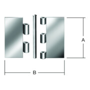 VORMANN Charnière de porte angulaire B63xH63mm, inox roulé, inoxydable