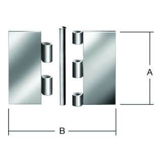 VORMANN Charnière de porte angulaire B75xH75mm, inox roulé, inoxydable