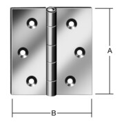 VORMANN Charnière de porte angulaire, L40xH40mm roulée inox, inoxydable
