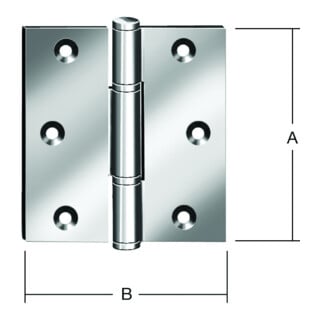 VORMANN Charnière de porte B85xH90mm roulée inoxydable, inox