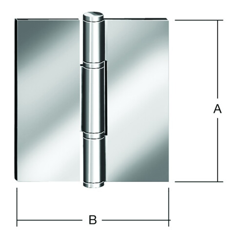 VORMANN Charnière de porte B85xH90mm roulée inoxydable, inox