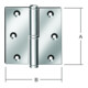 VORMANN Charnière de porte B90xH90mm roulée inoxydable, anti-rouille-1