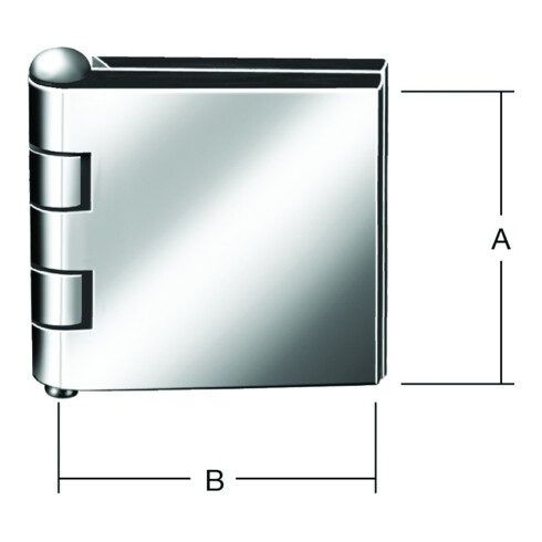 VORMANN Charnière de porte de chariot angulaire B60xH60mm, non percée brute
