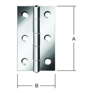 VORMANN Charnière de porte étroite, B26xH40mm roulée, inoxydable, anti-rouille