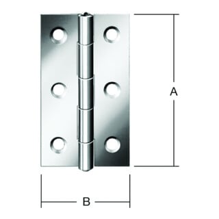 VORMANN Charnière de porte étroite L52xH100mm, galvanisée roulée