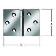 VORMANN Charnière de porte large B45xH30mm, galvanisée roulée