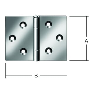 VORMANN Charnière de porte large B60xH40mm, galvanisée roulée