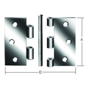 VORMANN Charnière de porte robuste B63xH63mm, roulée inoxydable, inox