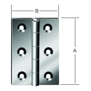VORMANN Charnière de porte semi-large L39 x H50 mm, galvanisée roulée