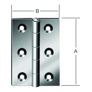 VORMANN Charnière de porte semi-large L58xH80mm, galvanisée roulée