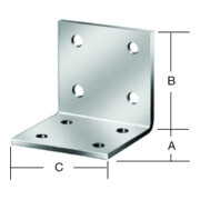 VORMANN Connecteur d’angle 40 x 40 x 20 mm acier galvanisé