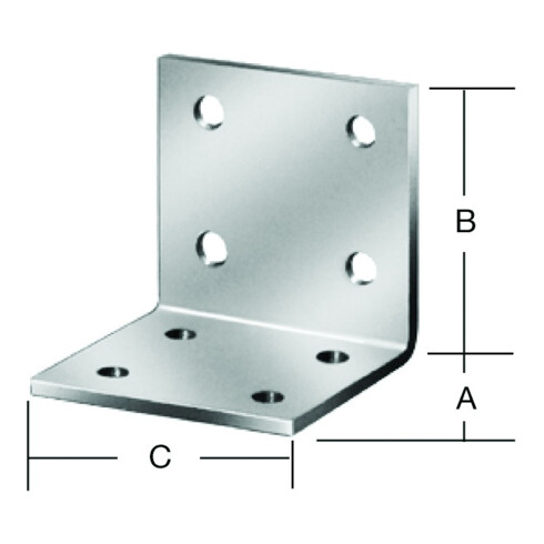 VORMANN Connecteur d'angle 50 x 50 x 40 mm Acier galvanisé CE
